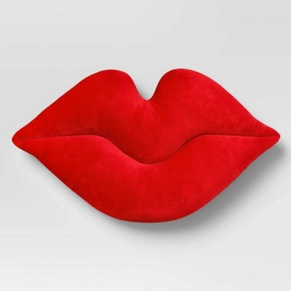 Plush Lip Shaped Toss Red -Room Essentials